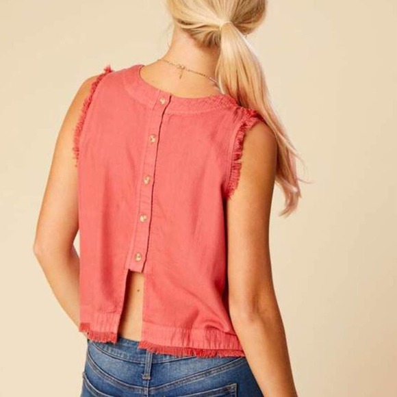 ALRT'D STATE Red Briar Button Back Tank Size Small - Picture 2 of 14